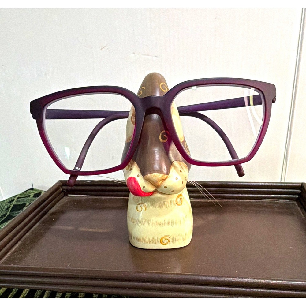 Picasso's Nose Cat Eyeglass Holder Figurine Abstract Retro Novelty Desk Decor